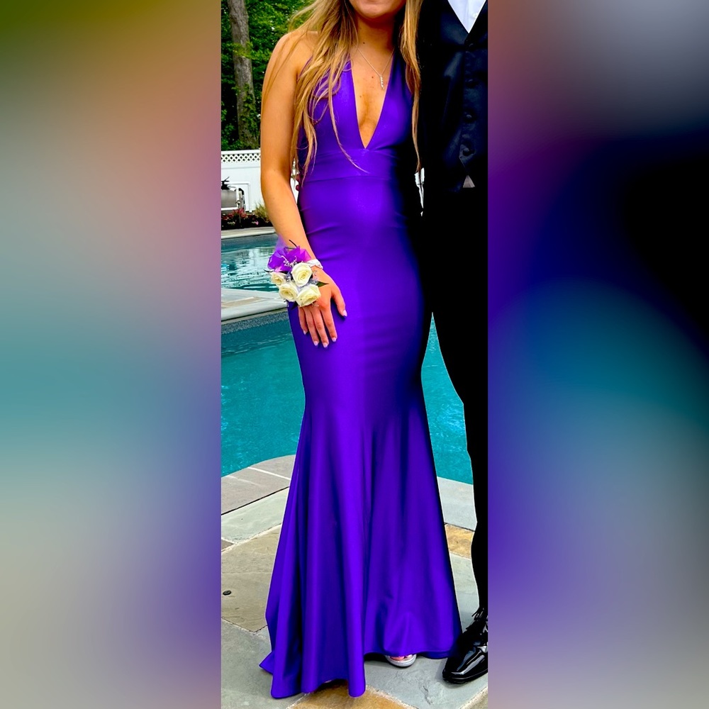 Jessica Angel Halter Mermaid Prom Dress.  Size XS.  Purple